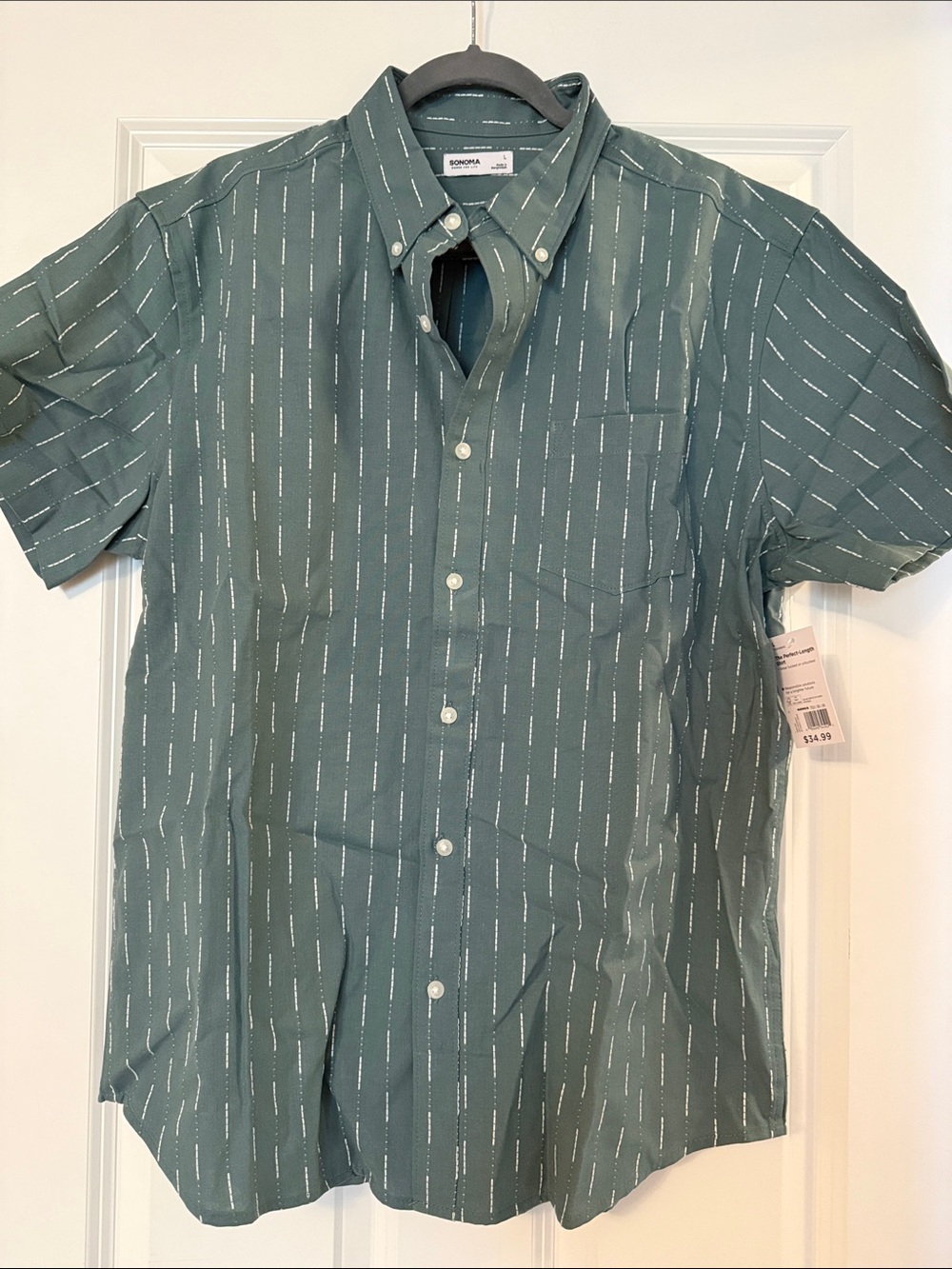 Men’s Sonoma Goods for Life Short sleeve Perfect length button down shirt